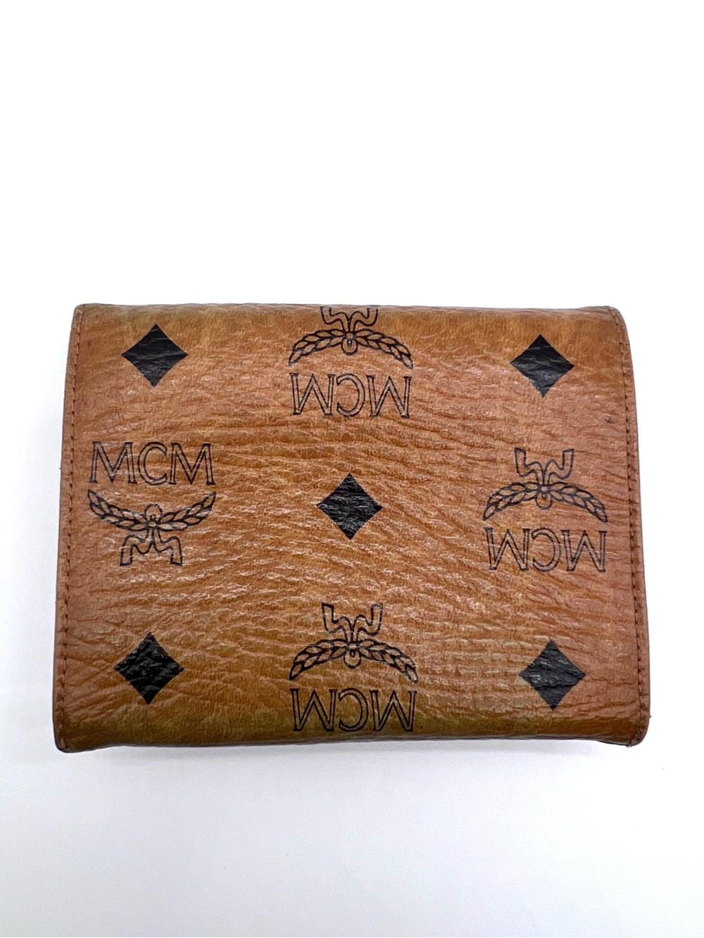 Vintage MCM Visetos Trifold Wallet Cognac Leather Made in Germany - Picture 6 of 15